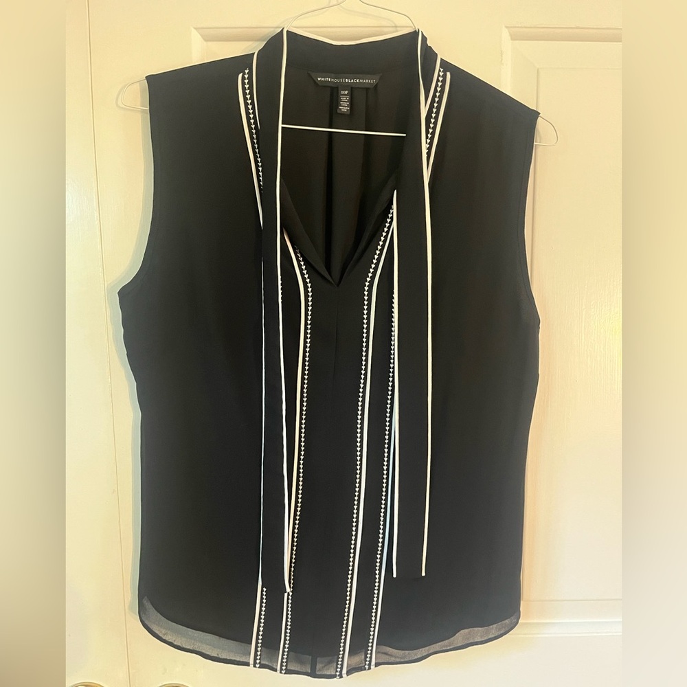 White House Black Market Classic Black blouse